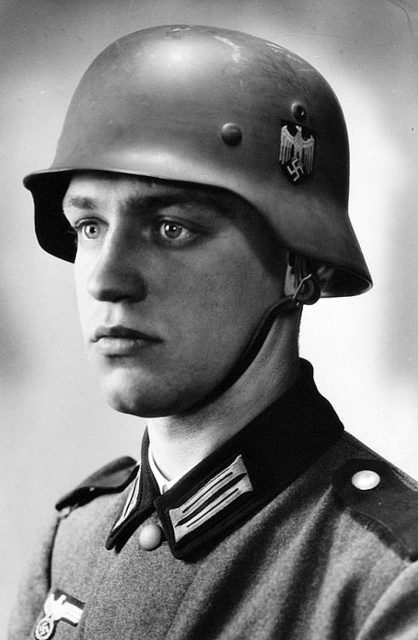 Werner Goldberg, who was part Jewish but blond and blue-eyed, was used in Nazi recruitment posters as “The Ideal German Soldier.”