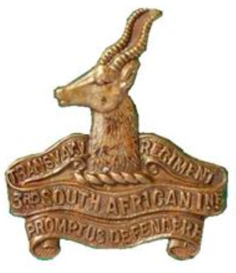 Collar Badge of the 3rd South African Infantry Regiment Photo by Caracal Rooikat – CC BY-SA 4.0
