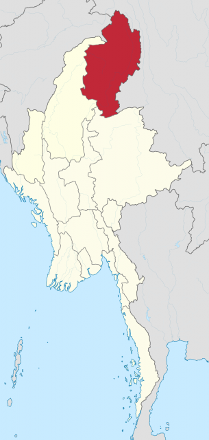 Location of Kachin State in Myanmar Photo by TUBS – CC BY SA 3.0