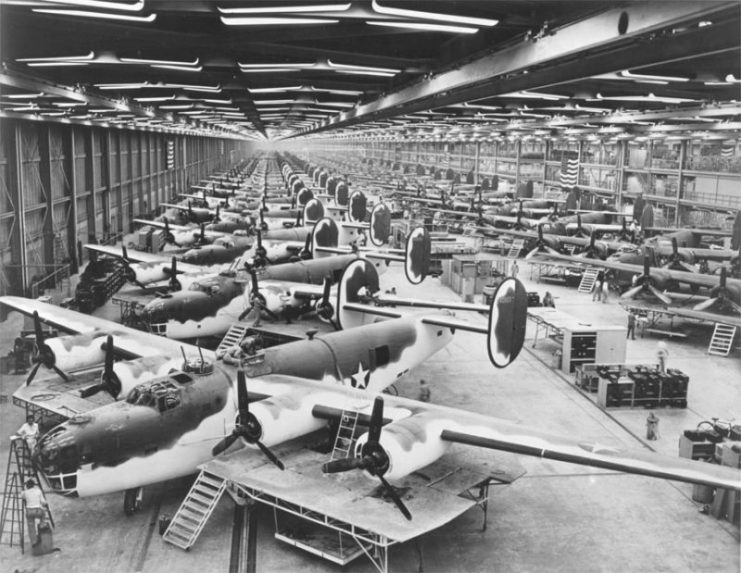 B-24s in Consolidated-Vultee Plant, Fort Worth, Texas, 1943