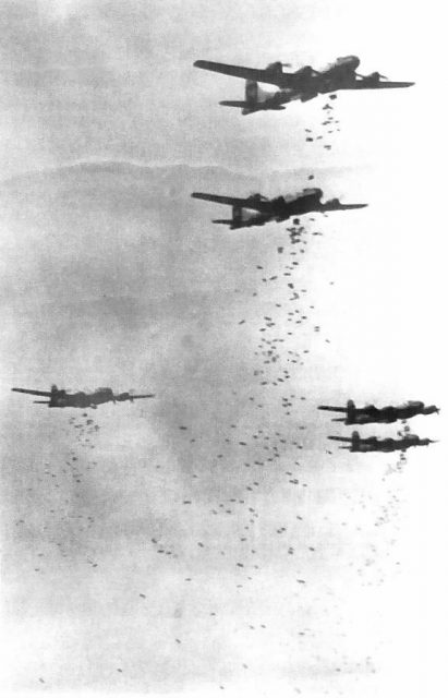 B-29s drop bombs on Tokyo