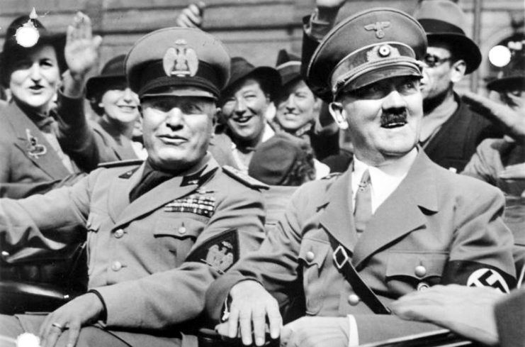 Germany’s Führer Adolf Hitler beside Italy’s Duce Benito Mussolini. Photo: Bundesarchiv, Bild 146-1969-065-24 / CC-BY-SA 3.0