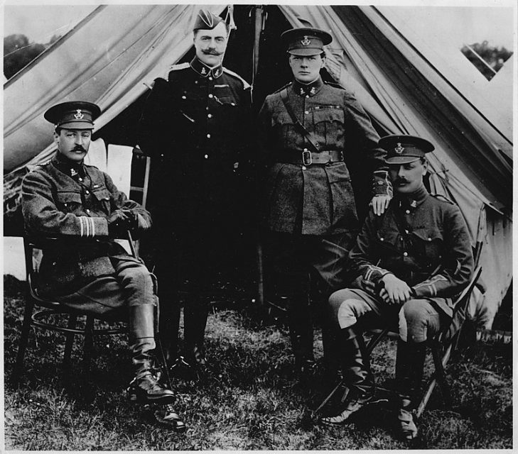 Churchill with cousin the duke of Marlborough and brother Jack in 1914