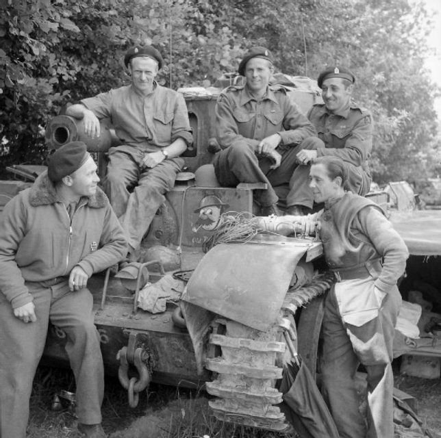 Cromwell VI tank and crew of 4th County of London Yeomanry, 7th Armoured Division, June 17, 1944.