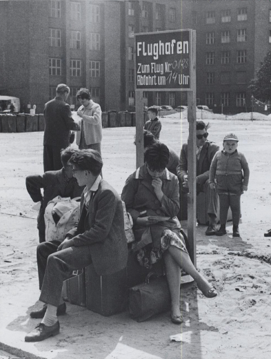 East German Refugees East German refugees wait to be airlifted to West Germany in July 1961