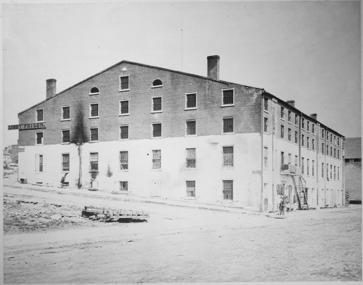 Libby Prison in 1865, a Confederate prisoner of war camp for Union officers