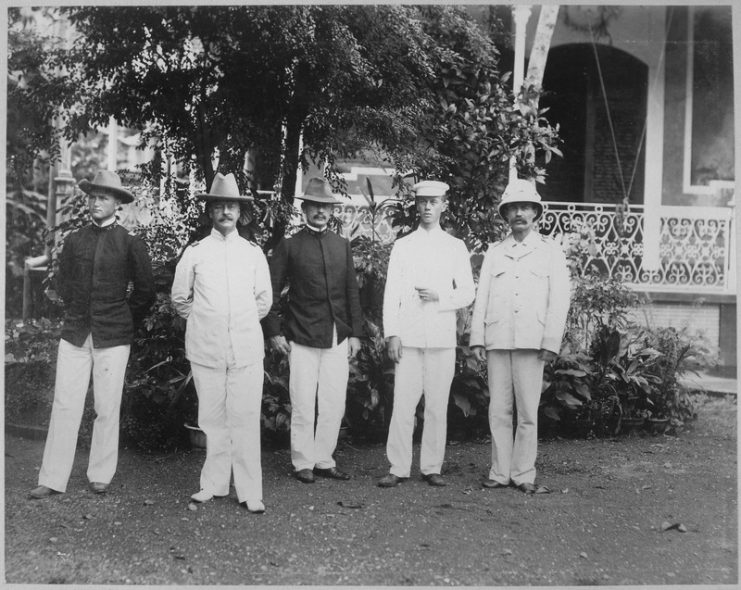 Major General Arthur MacArthur (2d from left) and Staff.1898