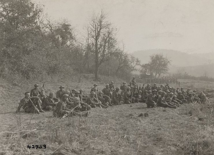 Members of the “Lost Battalion” in late October 1918 near Apremont.