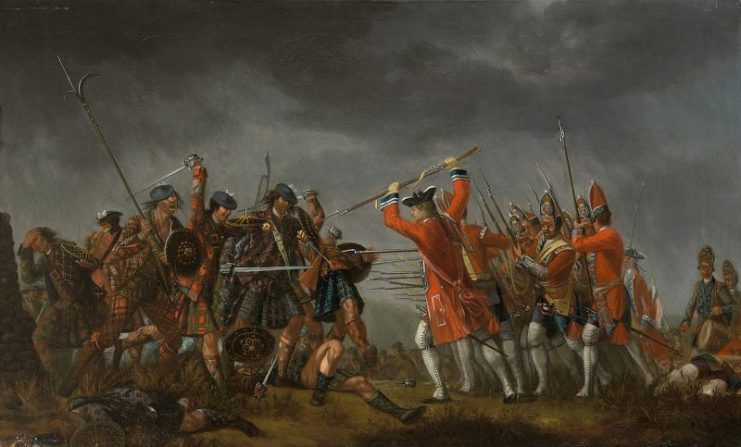 Part of the Jacobite risings The Battle of Culloden, oil on canvas, David Morier, 1746.