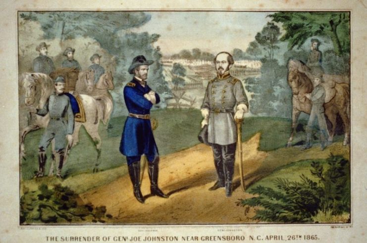 The surrender of Genl. Joe Johnston near Greensboro N.C., April 26th 1865.