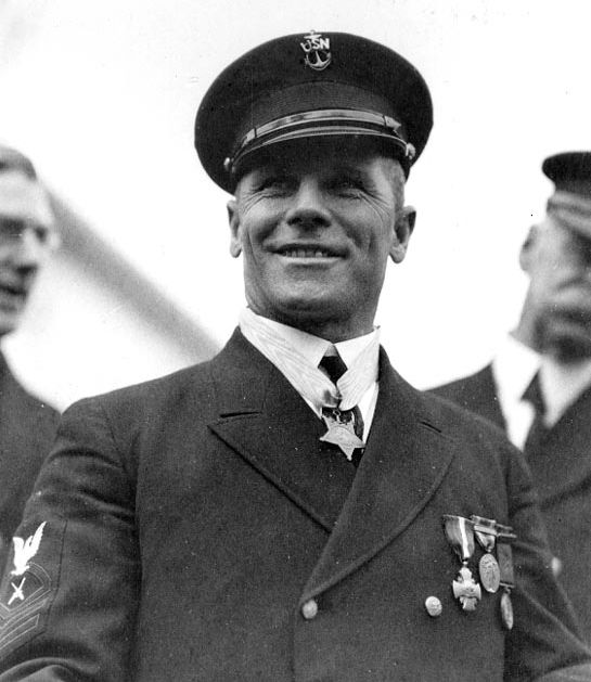 Chief Gunner’s Mate Thomas Eadie, USN, wearing the Medal of Honor, which had just been presented by President Calvin Coolidge in ceremonies at the White House, January 1928. Among his other medals are the Navy Cross and the World War I Victory Medal.