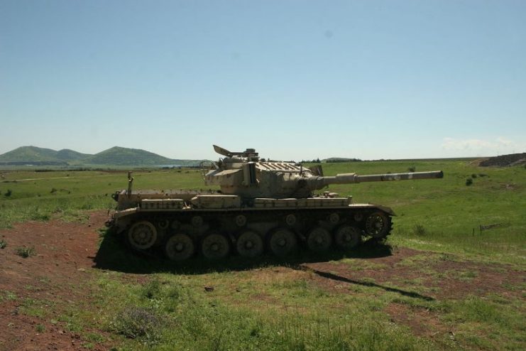 An abandoned tank in a memorial near the Valley of Tears, Golan Heights