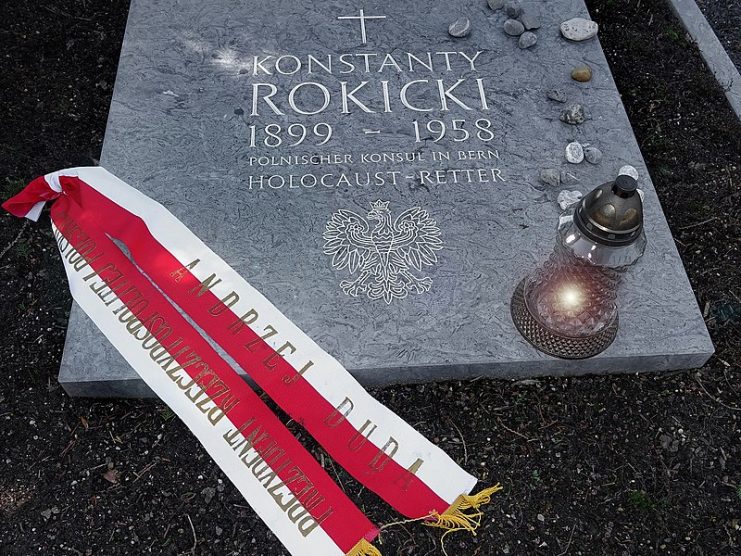 Konstanty Rokicki (1899–1958) Vice Consul in Bern 1939- 1945, Holocaust Savior. Grave in the cemetery Friedental, Lucerne.Photo: EinDao CC BY-SA 4.0