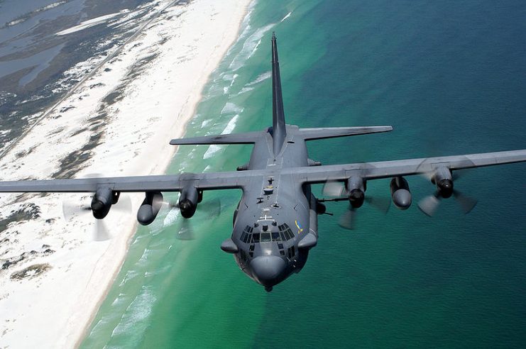 AC-130H Spectre over Santa Rosa Island, Northwest Florida coast.