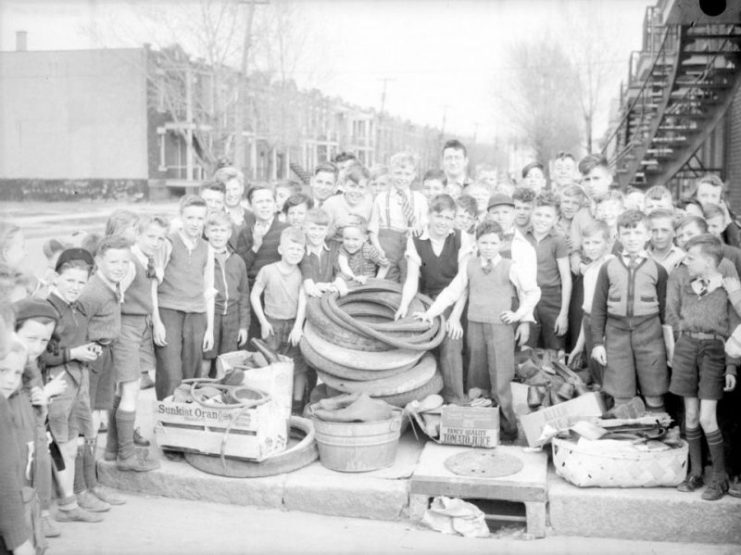 Rosemont Children Gather Rubber for Salvage