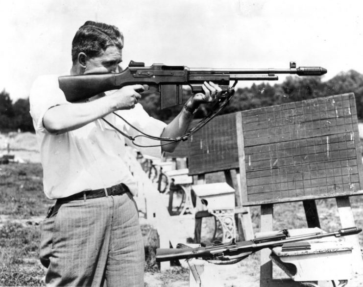 Firearms practice, in 1936.