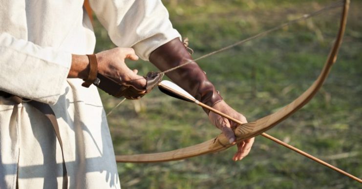 Stock photo of a longbow.
