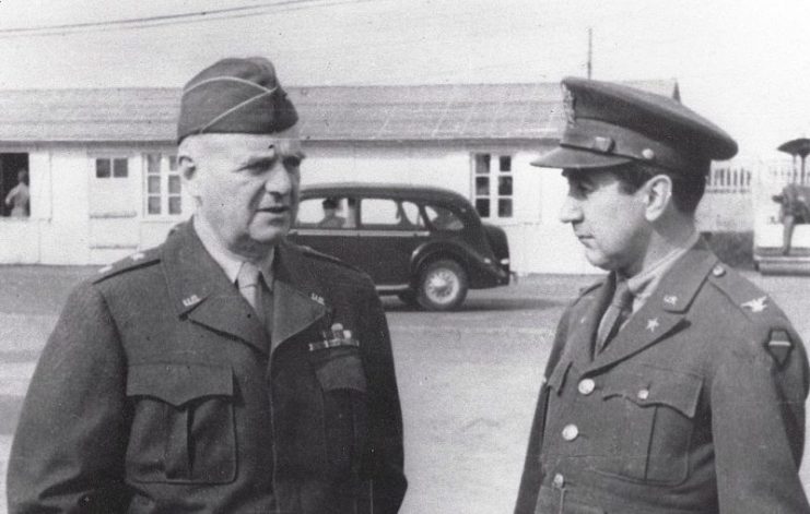 Major General William J. Donovan, Director, OSS and Colonel William H. Jackson in April 1945.
