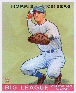 1933 Goudey baseball card of Berg while with the Washington Senators