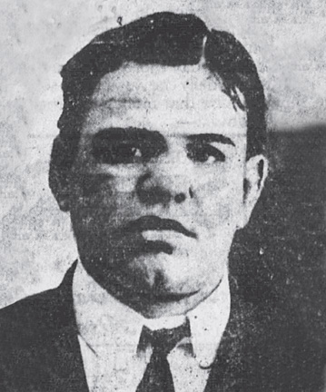 NYPD mugshot of Monk Eastman, taken from newspaper.1902
