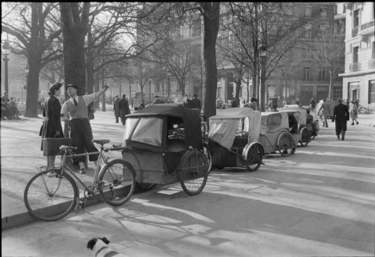 Bicycle taxi in Paris.