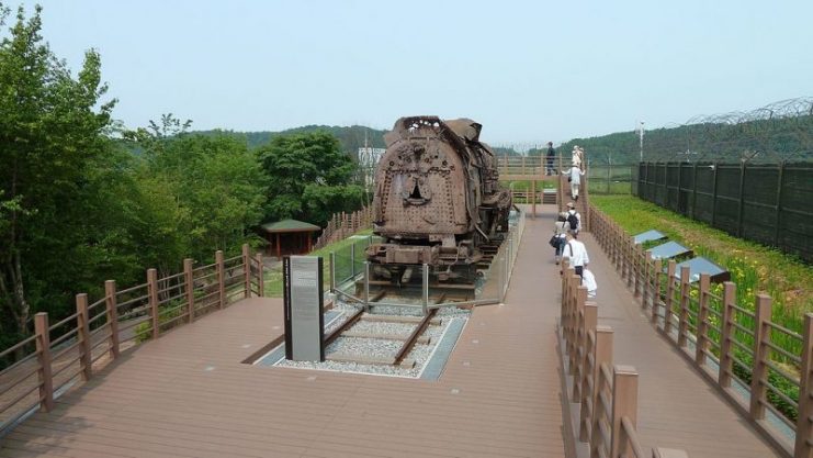 Jangdan Station of the Gyeongui Line This steam locomotive is a symbol of the tragic history of the division into North and South Korea, having been left in the DMZ since it got derailed by bombs during the Korean War.Photo: Dushan Hanuska CC BY-SA 2.0