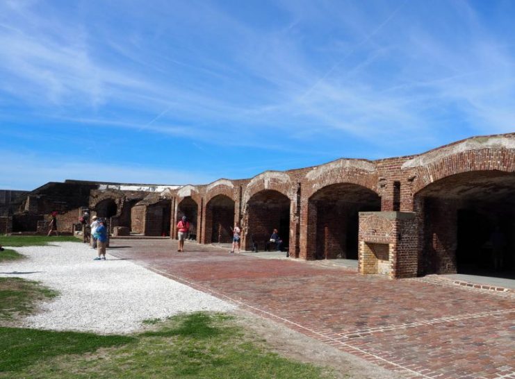 The gun port installations at Fort Sumter, Charleston, South Carolina, USA.