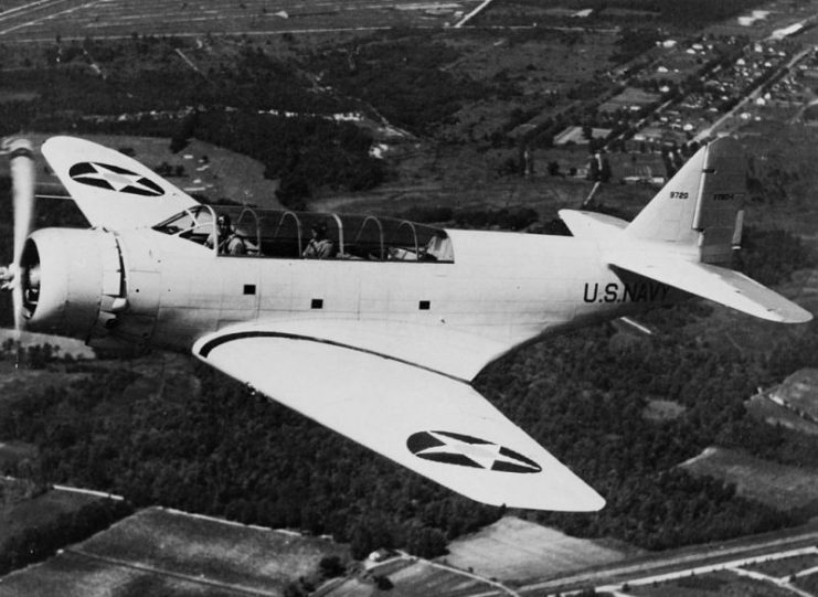 The XTBD-1 with the original flat canopy in 1935