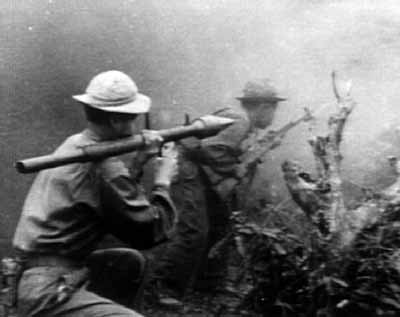 A North Vietnamese soldier using a Soviet made RPG-2.