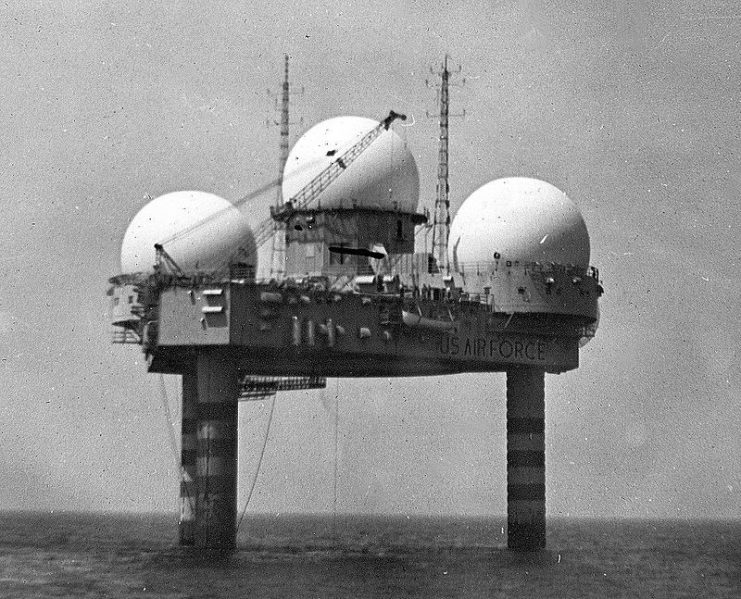 In order to increase the warning time, radar systems called Texas Towers were placed out in the Atlantic Ocean using technology similar to Texas-style offshore oil platforms