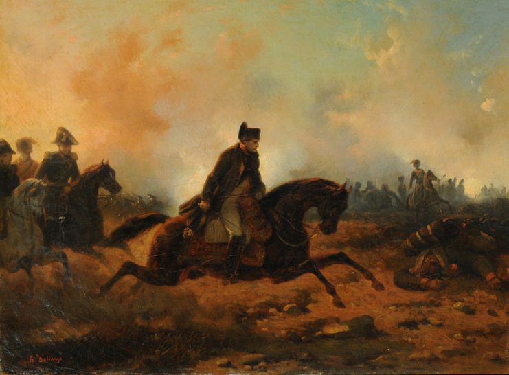 Napoleón charging to Waterloo