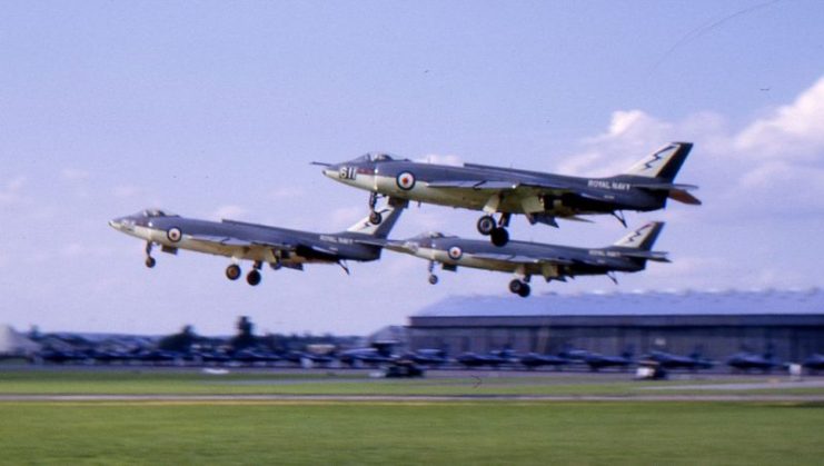 Scimitars of 736 Naval Air Squadron at Farnborough 1962. Photo: TSRL CC BY-SA 3.0