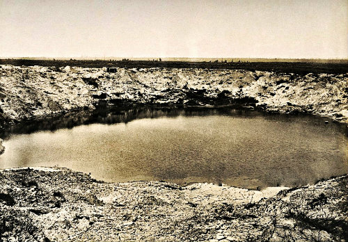 WWI mine crater in Messines Ridge.