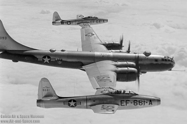 B-29 wingtip coupled to F-84