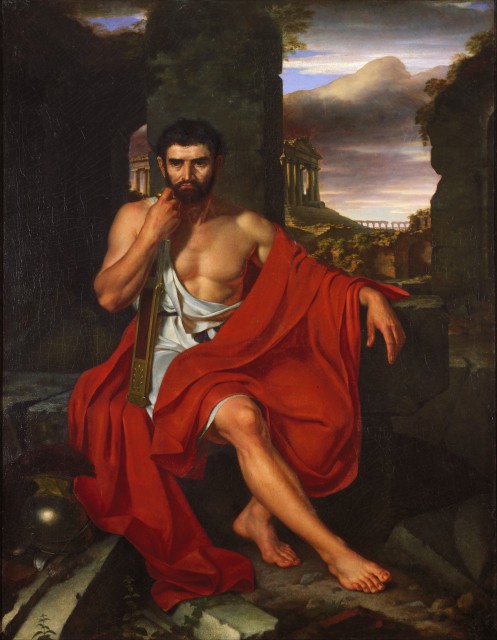 Marius meditating on his fate in exile, surrounded by the ruins of Carthage.
