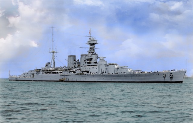 HMS Hood in colour