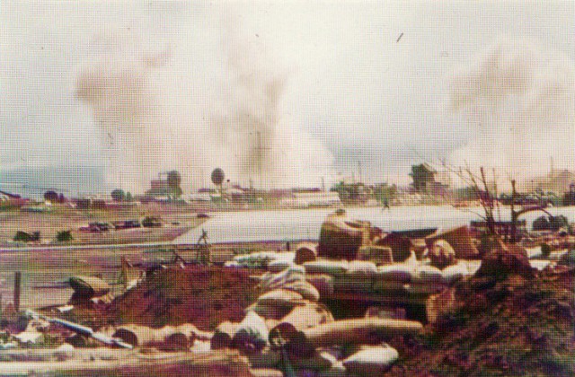 The North VietnamA shelling the US base at Khe Sanh