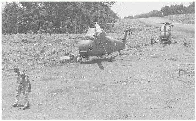 Air America UH-34s at Sam Thong, Laos, 1961.