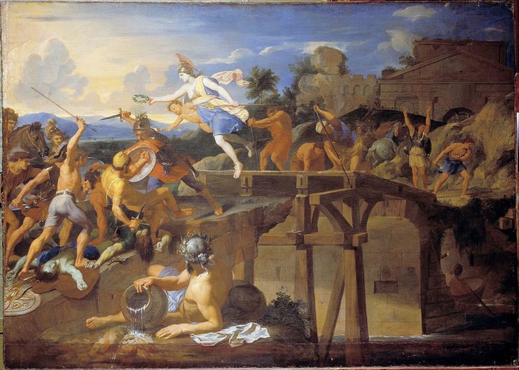 Great depiction of how Cocles held to allow the bridge to be destroyed.