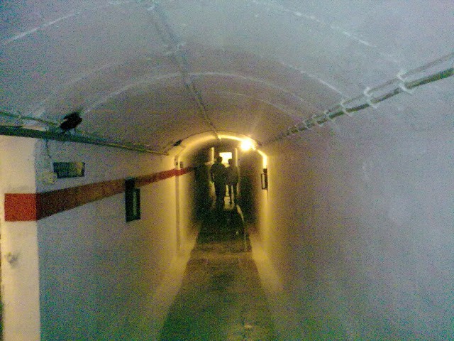 An inside view of the underground tunnel of one of the forts at Metaxas Line