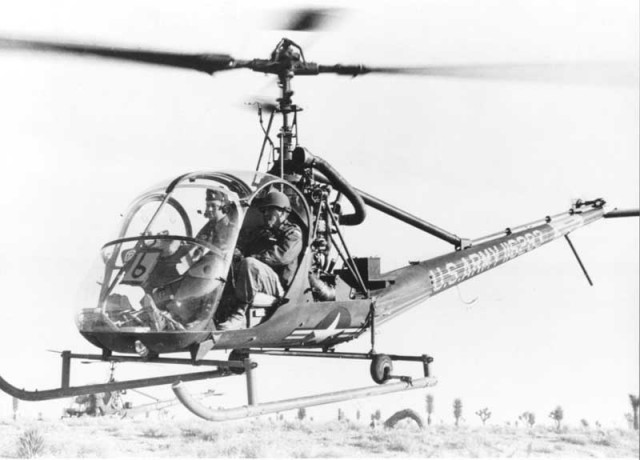 The Hiller UH-12 (H-23) similar to the one used by Thompson and his men