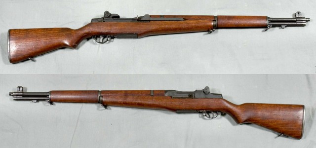 M1 Garand rifle, USA. Caliber .30-06. From the collections of Armémuseum (Swedish Army Museum), Stockholm. (Wikipedia)