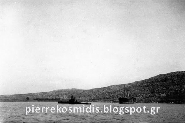 In this rare and previously unpublished photo, dated April 1941, HMS Rover is seen in Souda Bay, Crete