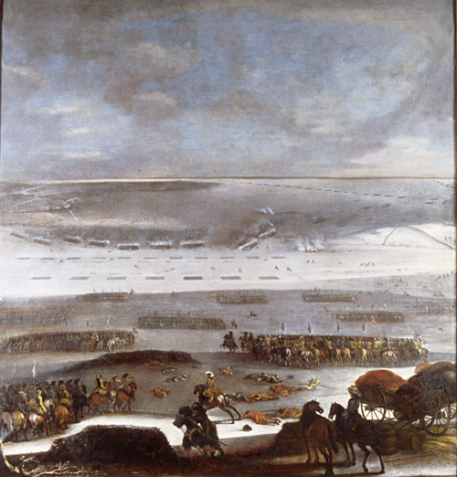 https://en.wikipedia.org/wiki/March_Across_the_Bel ts Johan Philip Lenke's oil on canvas, "The Swedes crossing the ice over to Zealand in 1658"