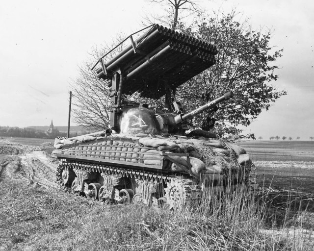 T34_Sherman_Calliope_Rocket_Launcher_14th_Armored_Division_1945