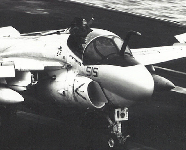 Navy photo of Gallagher on the A-6