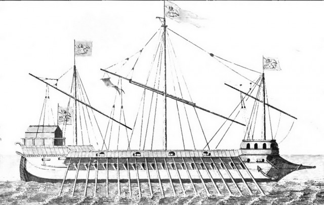 depiction of one of the Galleasses at Lepanto