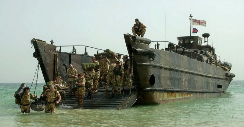 Ups. With the Royal Marines