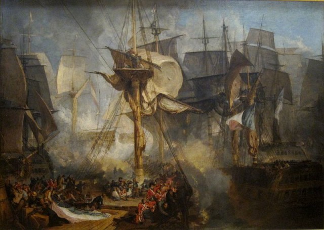 This tangled mess of ships and sails is exactly what Nelson wanted, knowing that his men were well suited to such conditions.