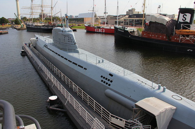 The "Wilhelm Bauer" U-Boot Type XXI U-2540 submarine in Bremerhaven, Germany in 2013